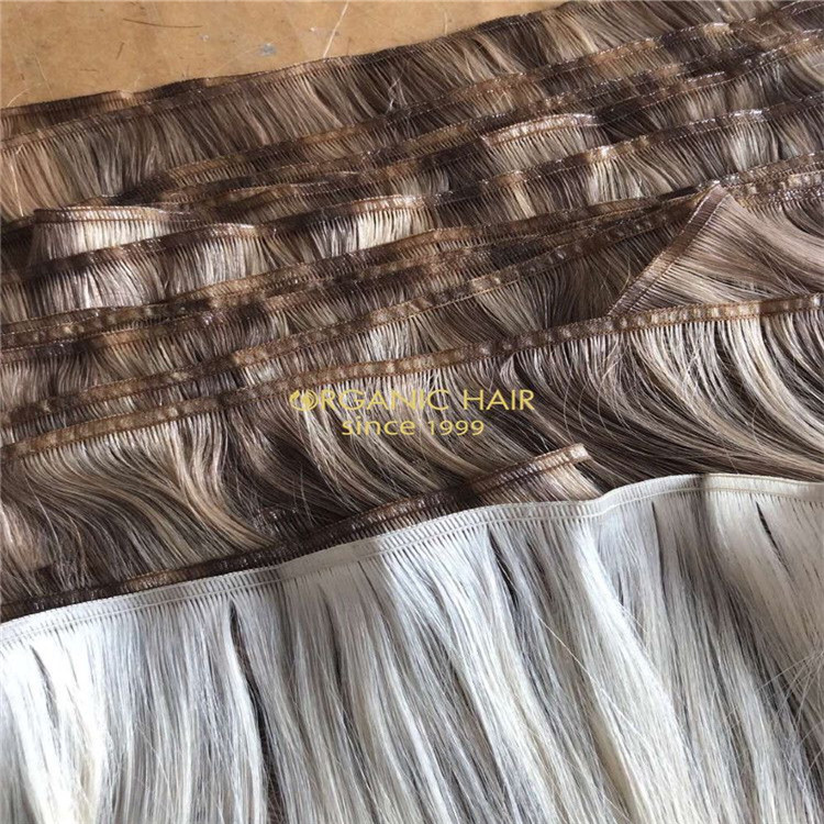 Full cuticle remy human hair extensions--lace flat weft   C108